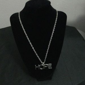 Silver HOPE necklace-costume jewelry